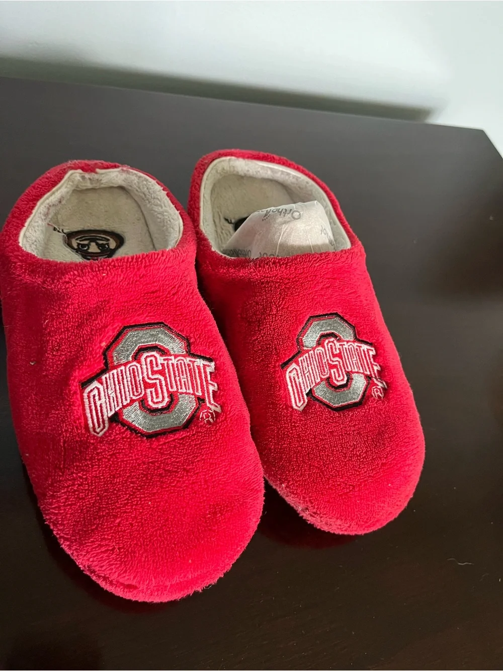 Ohio State Red Kids Plush One-Piece Slippers